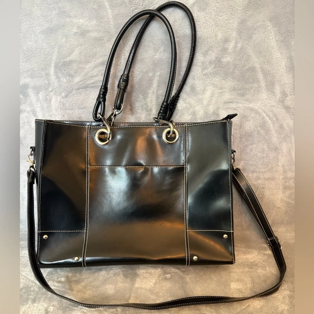WILSON LEATHER SATCHEL BRIEFCASE CROSSBODY TWO-WAY